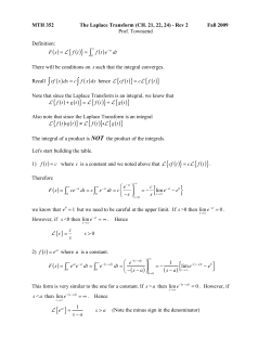 The Laplace transform 4
