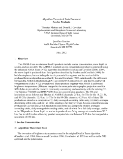 AMSR-E Algorithm Theoretical Basis Document: Sea Ice Products