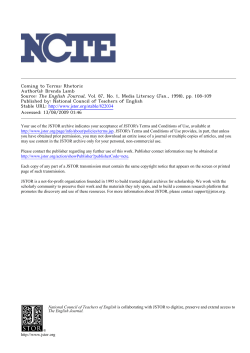 Coming to Terms: Rhetoric Author(s): Brenda Lamb Source: The