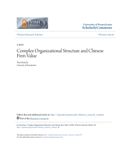 Complex Organizational Structure and Chinese Firm Value
