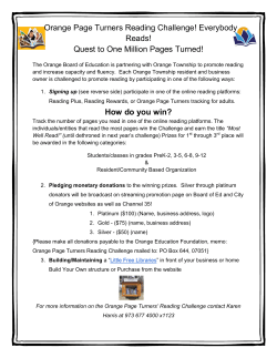 Orange Page Turners Reading Challenge!