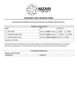 atm/debit limit increase form - Nizari Progressive Federal Credit Union