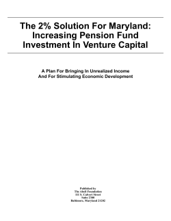 Increasing Pension Fund Investment in Venture Capital