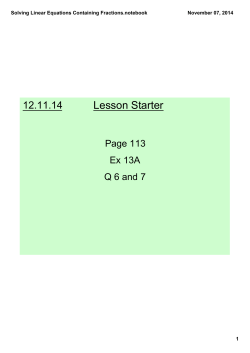 Solving Linear Equations Containing Fractions.notebook