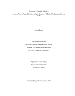 Sentencing Aboriginal offenders: A study of court of appeal