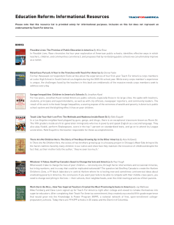 Education Reform: Informational Resources TFA