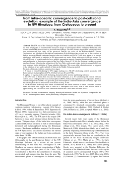 From intra-oceanic convergence to post