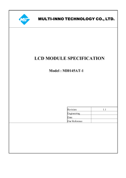 LCD MODULE SPECIFICATION Model : MI0145AT-1