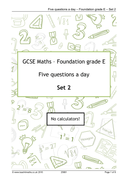 Foundation grade E Five questions a day