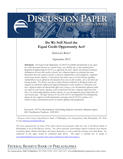Do We Still Need the Equal Credit Opportunity Act?
