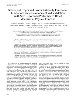 Severity of Upper and Lower Extremity Functional Limitation: Scale
