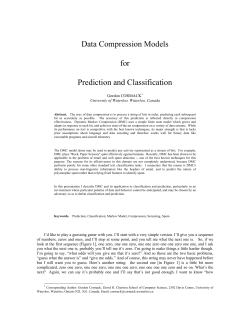 Data Compression Models for Classification and Behavior Prediciton