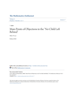 Points of Objections to the "No Child Left Behind"