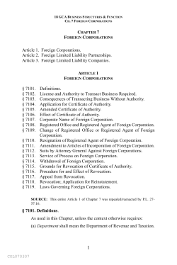 Foreign Corporations - Unified Courts of Guam