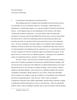 Constitutional Citizenship and Constitutional Ethos