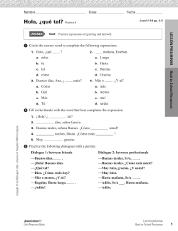 Hola, ¿qué tal? Práctica A