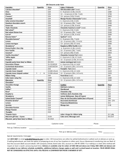 Sift Desserts order form Cupcakes Quantity Price Cakes / Patisserie