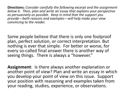 Some people believe that there is only one foolproof plan, perfect