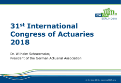 31st International Congress of Actuaries 2018