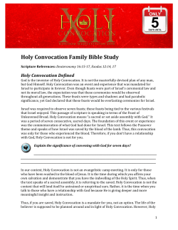 Holy Convocation Family Bible Study