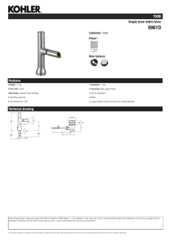 Features Technical drawing Single-lever bidet mixer