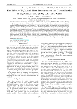 The E ect of P2O5 and Heat Treatment on the Crystallization of Li2O