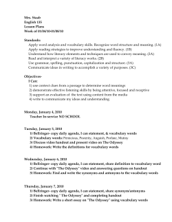 Mrs. Staab English 135 Lesson Plans Week of 01/04/10