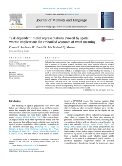 Task-dependent motor representations evoked by spatial words