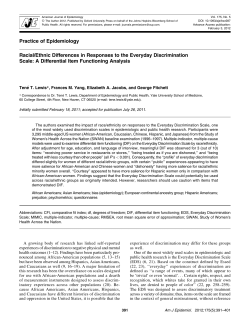 Racial/Ethnic Differences in Responses to the Everyday