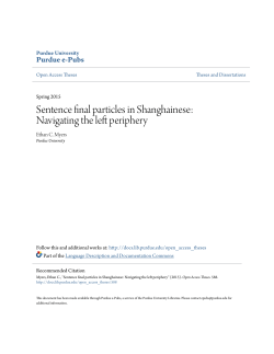 Sentence final particles in Shanghainese - Purdue e-Pubs