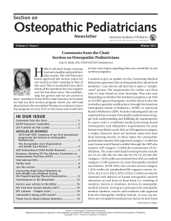 Section on Osteopathic Pediatricians Newsletter