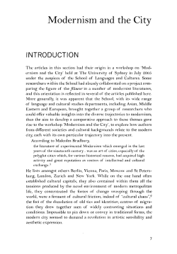 Modernism and the City - Sydney Open Journals online