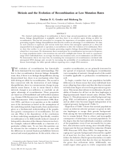 Meiosis and the Evolution of Recombination at Low