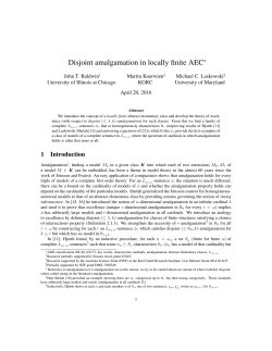 Disjoint amalgamation in locally finite AEC - UMD MATH