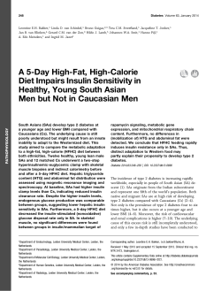 A 5-Day High-Fat, High-Calorie Diet Impairs Insulin