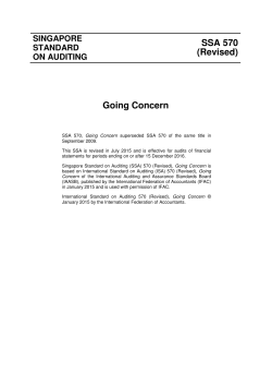 SSA 570 (Revised) Going Concern