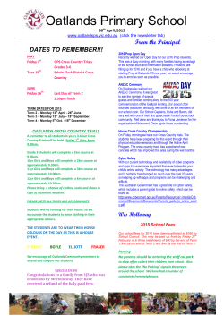 dates to remember!!! - Oatlands Primary School