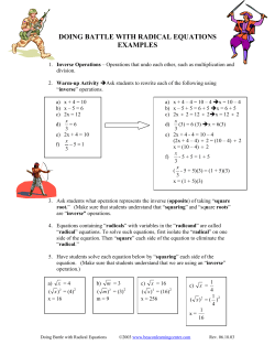 doing battle with radical equations examples