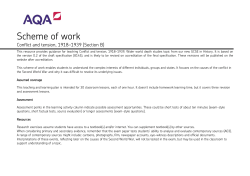 GCSE History Scheme of work Paper 1 (Section B 1918-1939)