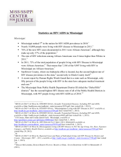 Statistics on HIV/AIDS in Mississippi