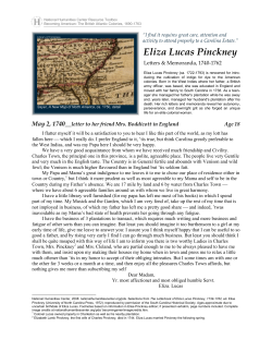 Eliza Lucas Pinckney - National Humanities Center