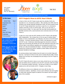 Fall 2015 XXYY Project`s Move to AXYS: How it Works T o p i c : O