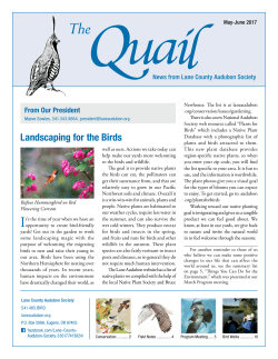 May-June 2017 Quail - Lane County Audubon Society