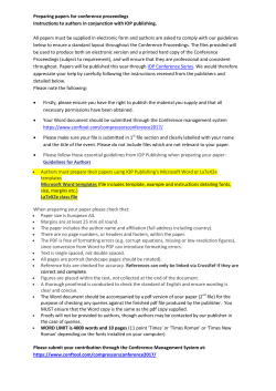 Preparing papers for conference proceedings Instructions to authors