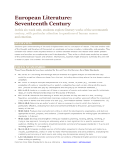 European Literature: Seventeenth Century