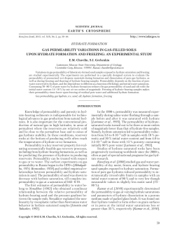 hydrate formation gas permeability variations in gas