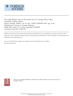 The Cuban Missile Crisis at 50: Lessons for U.S. Foreign Policy Today