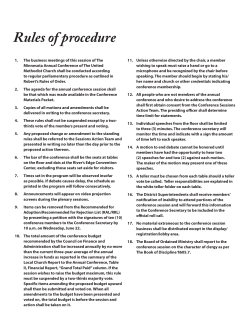 Rules of procedure - Minnesota Annual Conference