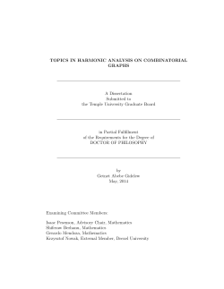 Topics in Harmonic Analysis on Combinatorial Graphs