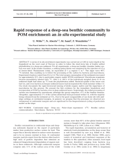 Rapid response of a deep-sea benthic community to POM